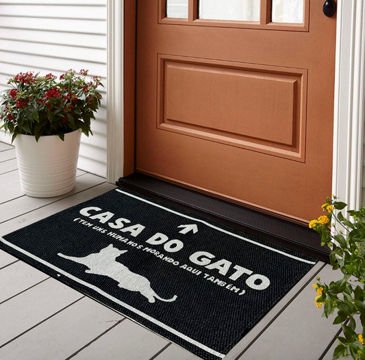 Capacho Tapete Entrada Casa do Gato Preto