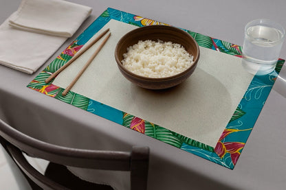 Jogo Americano Dupla Face Chita Tifanny Flor Amarela 6 Peças