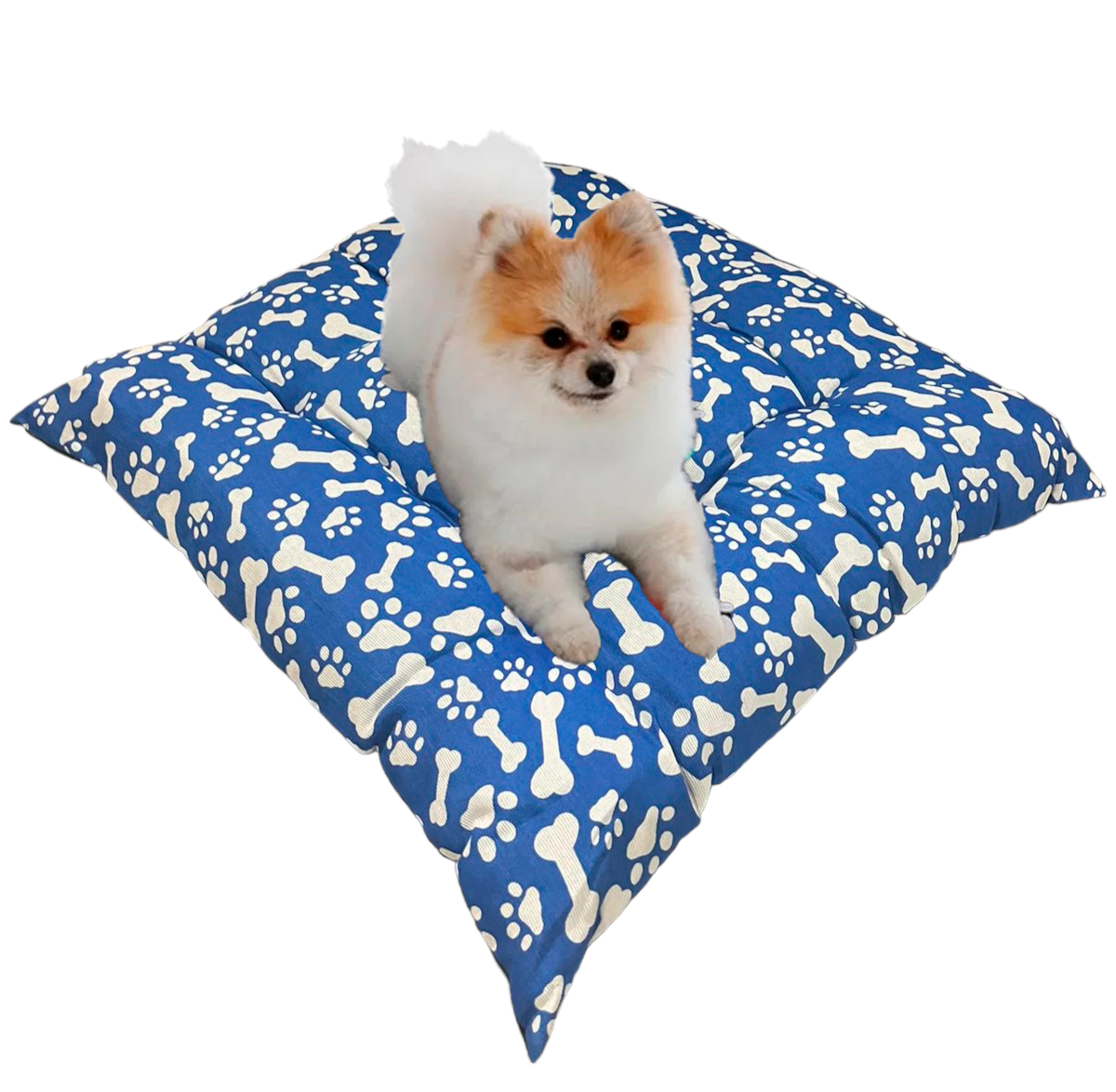 Almofada Cama Pet Ossos Azul