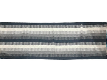 Passadeira em Algodão Listrada Degradê Cinza 2,5m