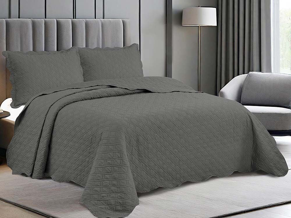 Jogo de Colcha Super King 2,80x3,00m Elos Grafite