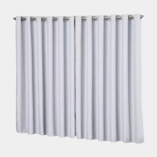 Cortina Blackout com Argolas Cromadas Branco 2,60x2,80m