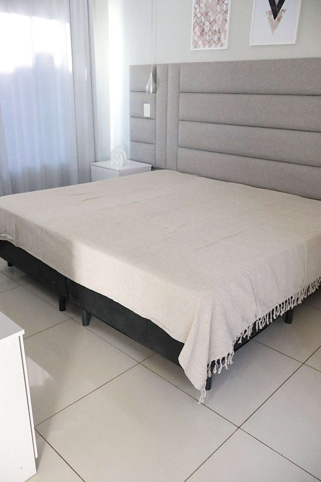 Colcha para Cama Casal 2,20x2,50m Artesanal Bege
