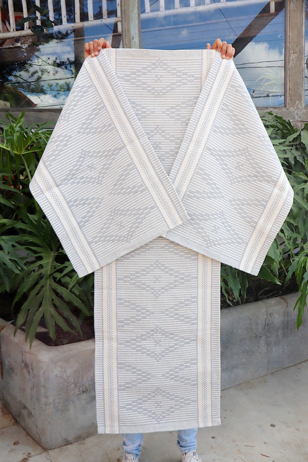 Jogo de Passadeira Algodão Marajó Cinza