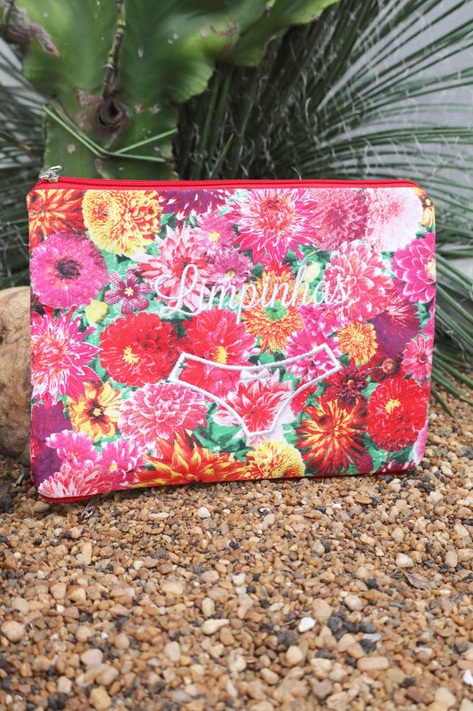 Necessaire Porta Calcinha Limpinha Sujinha P Flores