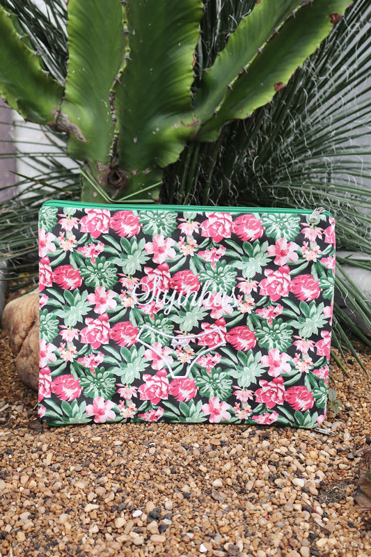 Necessaire Porta Calcinha Limpinha Sujinha G Rosa e Verde