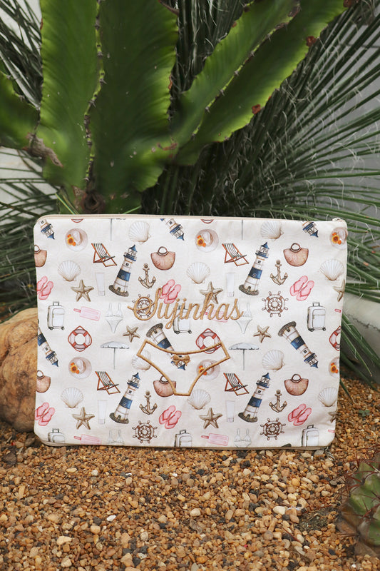 Necessaire Porta Calcinha Limpinha Sujinha G Praia