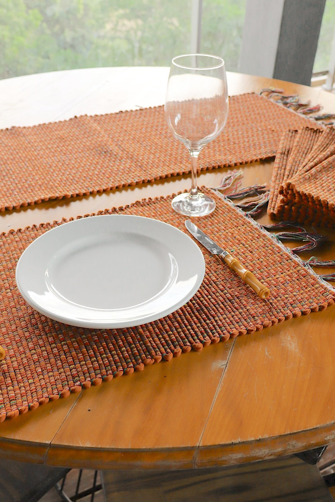 Jogo Americano Malha 7 Peças Terracota