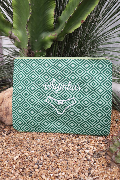 Necessaire Porta Calcinha Limpinha Sujinha G Losango Verde