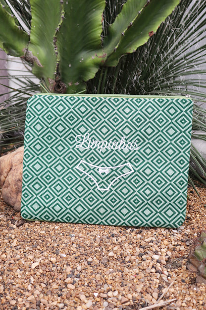 Necessaire Porta Calcinha Limpinha Sujinha G Losango Verde
