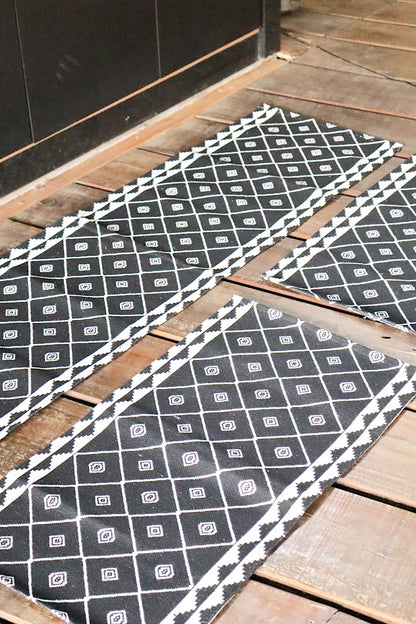 Jogo de Passadeira Emborrachado Casablanca Preto