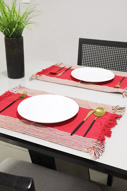 Par Jogo Americano Linha Vermelho com Listras