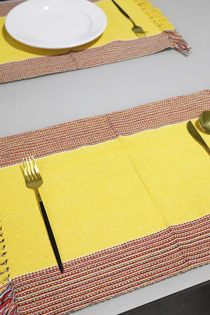 Par Jogo Americano Linha Amarelo Listras