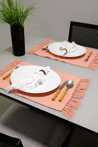 Par Lugar Americano Linha com Fio Lurex Salmão