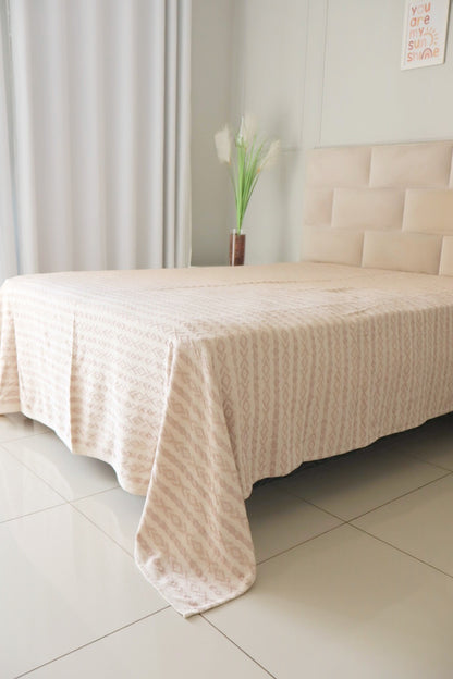 Colcha Casal Riachuelo Cru e Rosê 2,10x2,40m