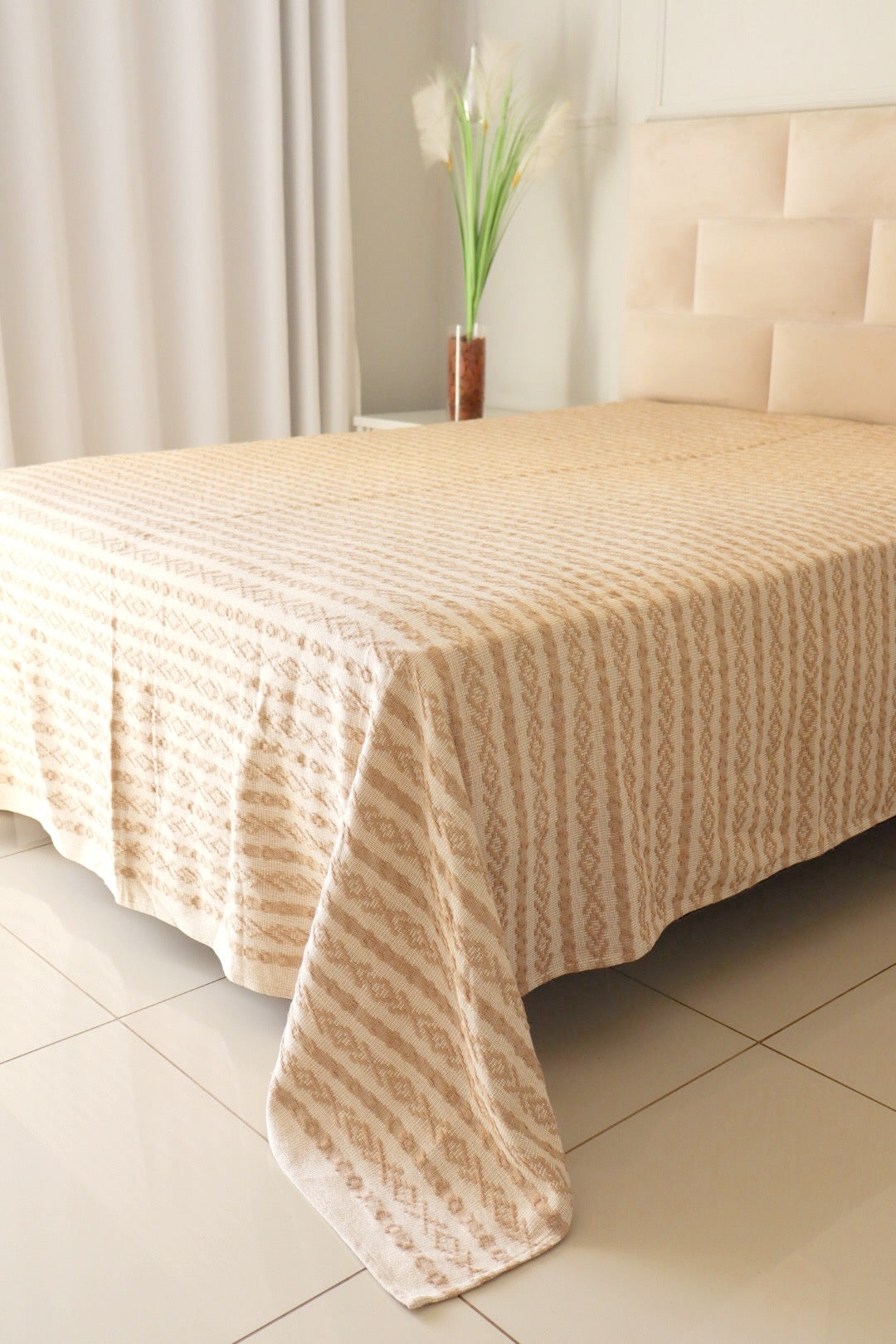 Colcha Casal Riachuelo Cru e Bege 2,10x2,40m