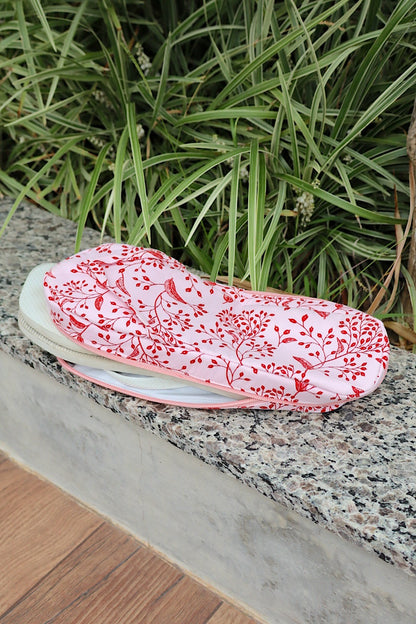 Necessaire Porta Chinelos Ramos Vermelhos