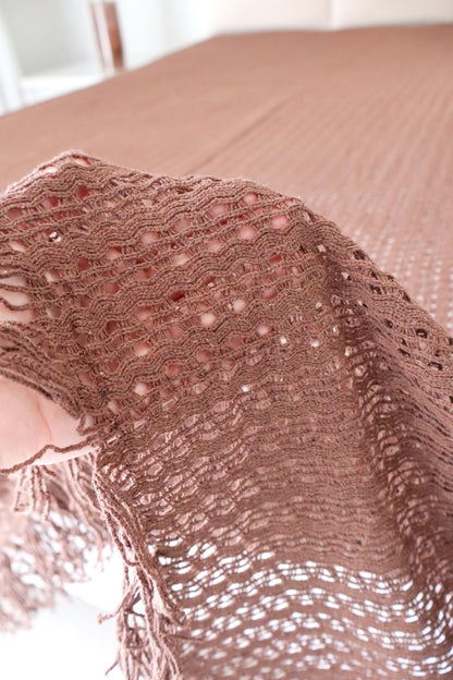 Colcha para Cama Casal em Renda Marrom 2,30x2,90m