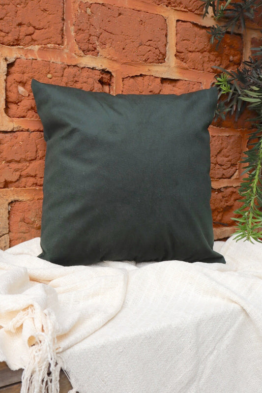 Capa de Almofada Suede Lisa Verde Musgo 45x45