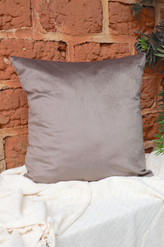 Capa de Almofada Suede Lisa Cinza Escuro 45x45