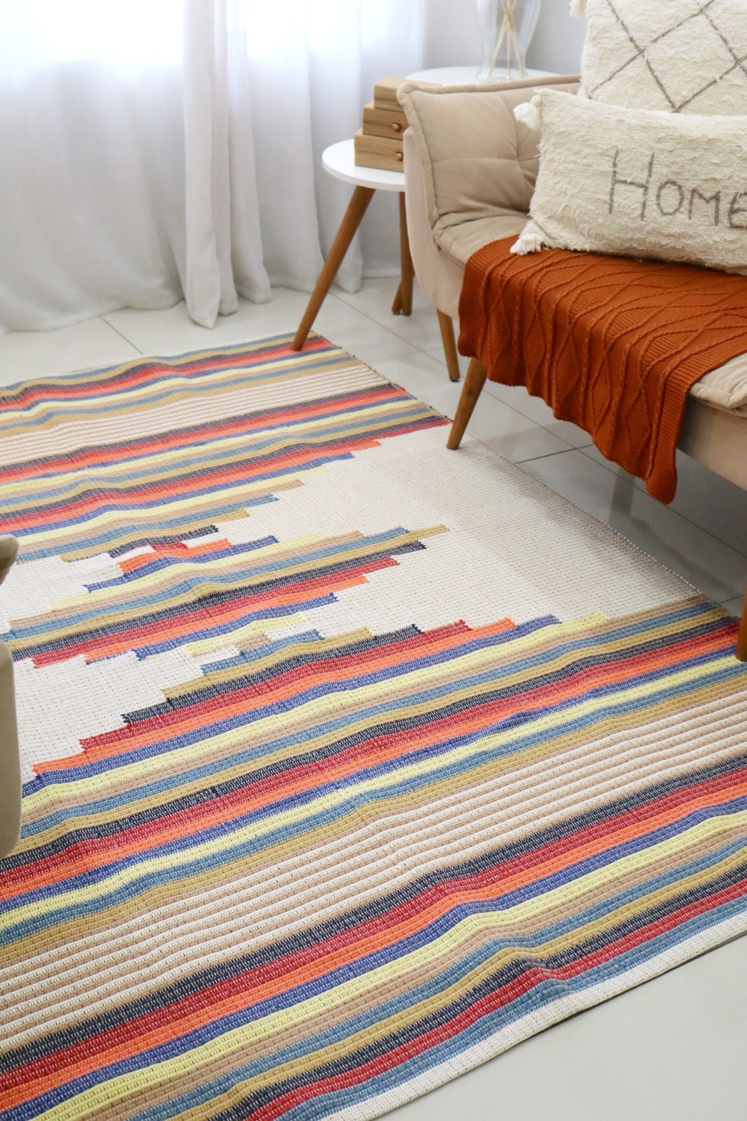 Tapete de Bico Linha Trabalhado Colorido 1,50x2,00m