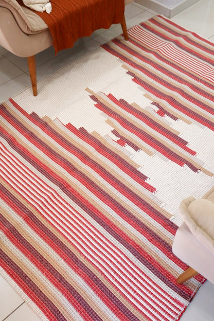 Tapete Linha Bico Trabalhado Vermelho 1,50x2,00m