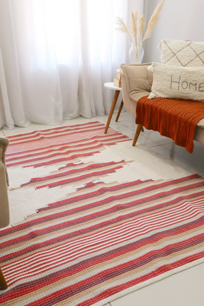 Tapete Linha Bico Trabalhado Vermelho 1,50x2,00m