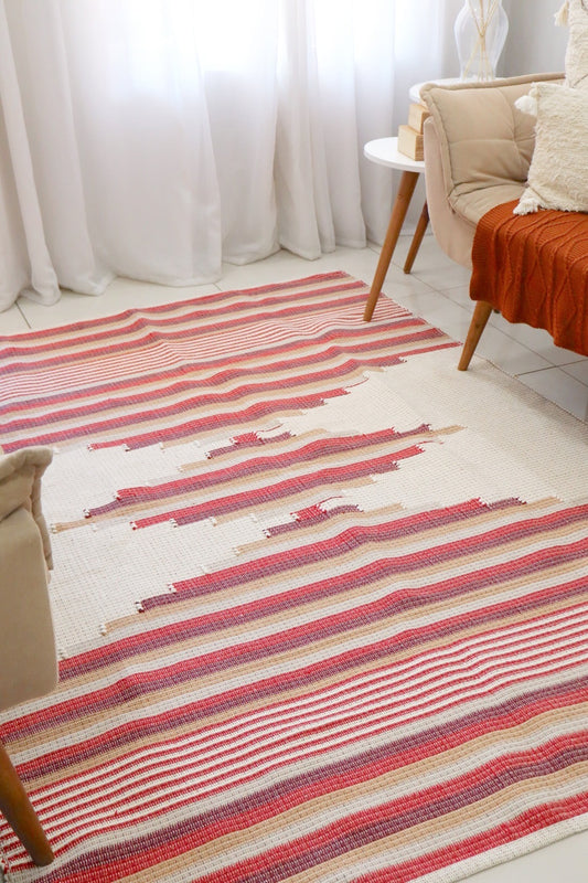 Tapete Linha Bico Trabalhado Vermelho 1,50x2,00m