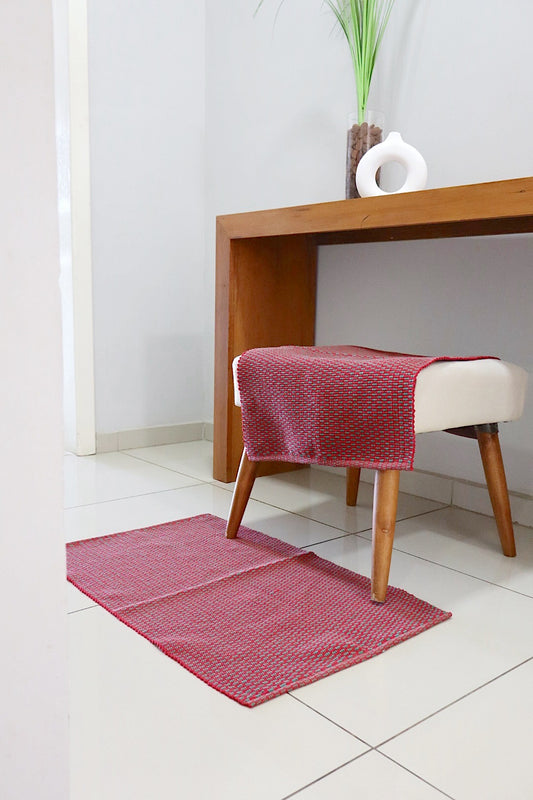 Tapete em Linha Natal Vermelho com Verde 48x78cm