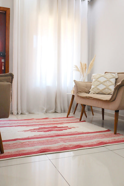 Tapete de Bico Linha Trabalhado Vermelho 1,50x1,50m