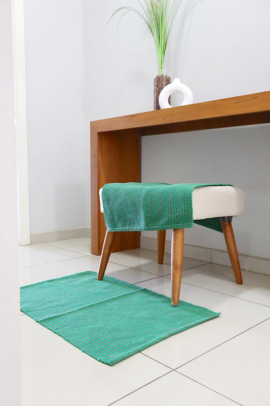 Tapete em Linha Natal Verde com Vermelho 48x78cm