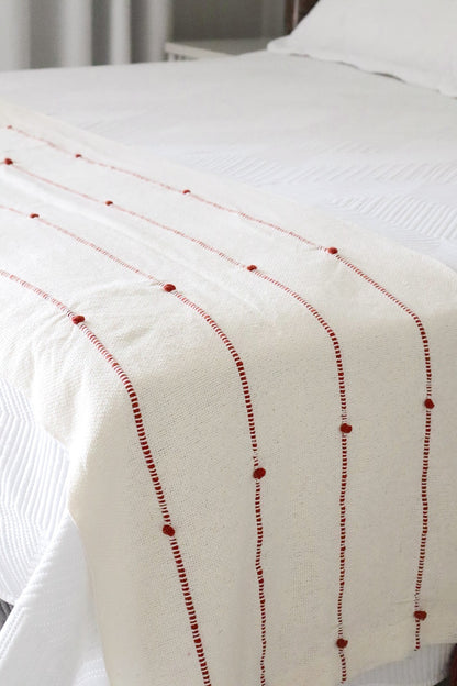 Peseira de Algodão com Pompom Terracota Boho 0,50x2,30m