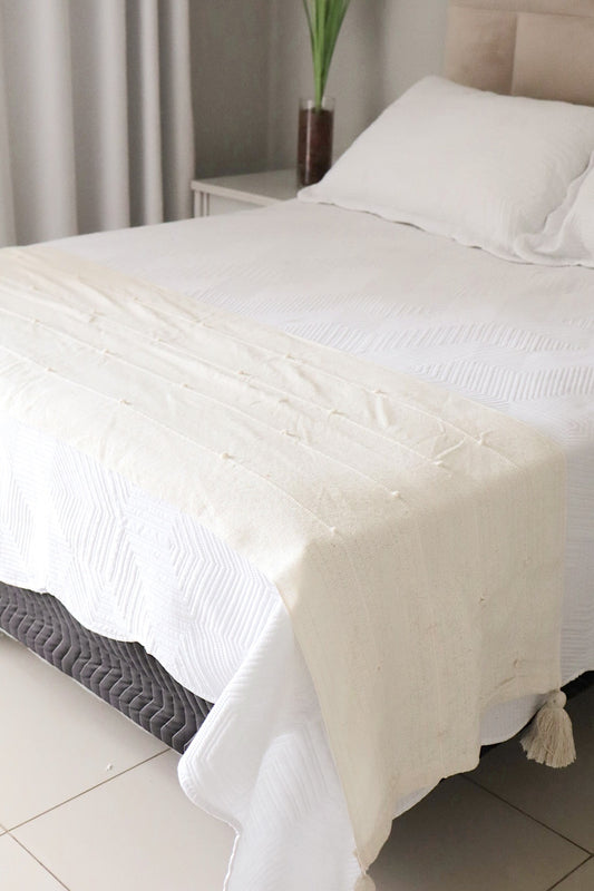 Peseira de Algodão com Pompom Cru Boho 0,50x2,30m