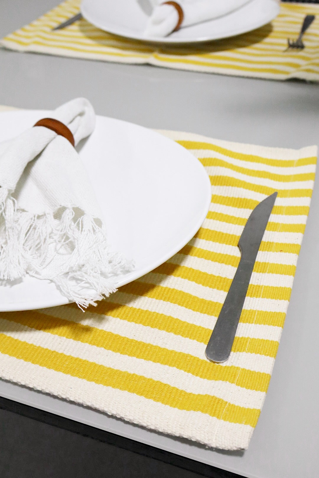 Lugar Americano Algodão Mississipi Amarelo