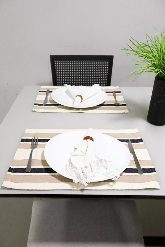 Lugar Americano Algodão Miami Preto