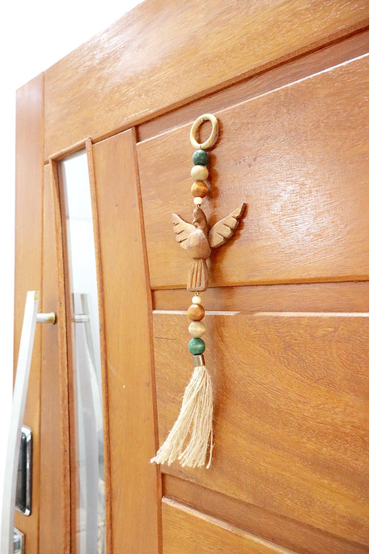 Enfeite de Porta / Divino Decorativo com Argola Divino Verde e Terra