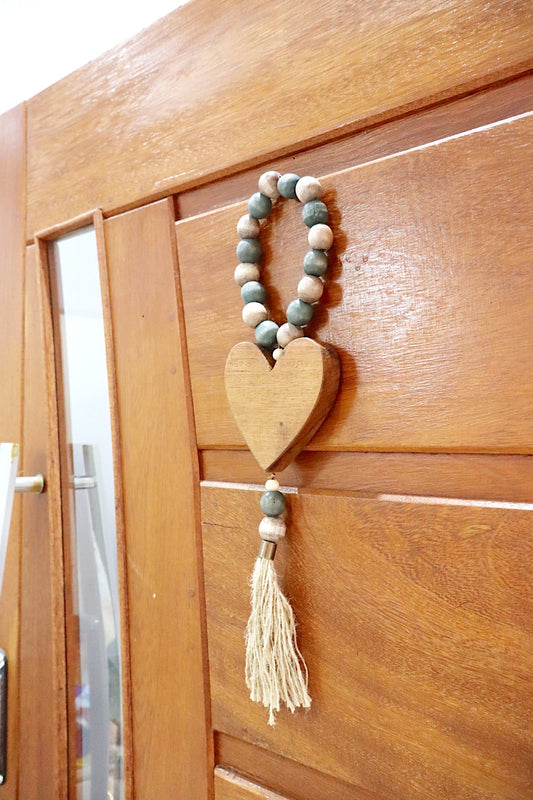 Enfeite de Porta / Mini Colar / Terço de Mesa Especial Decorativo Coração Verde