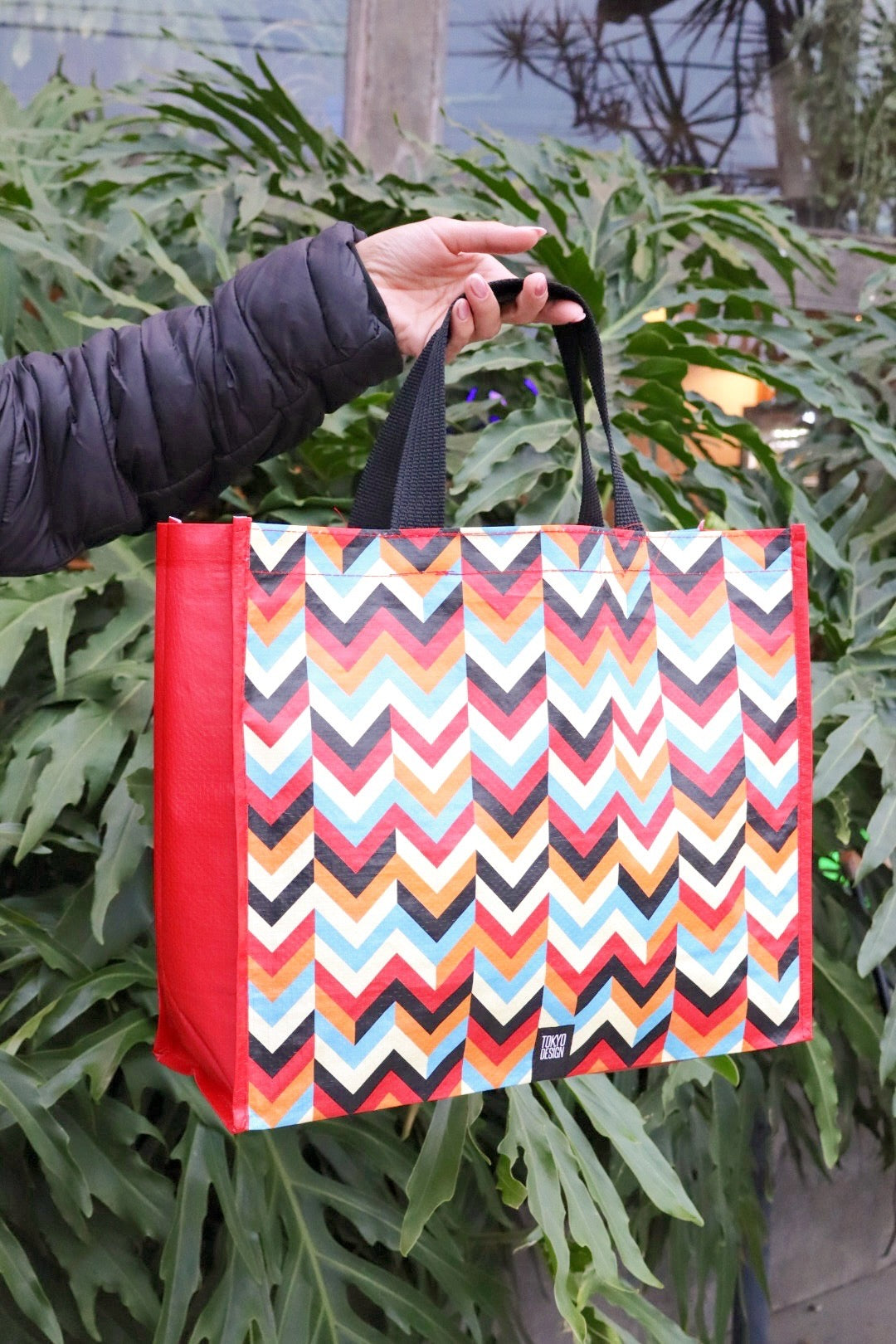 Sacola Reciclável Vermelha Chevron EcoBag
