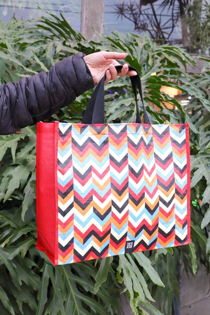 Sacola Reciclável Vermelha Chevron EcoBag