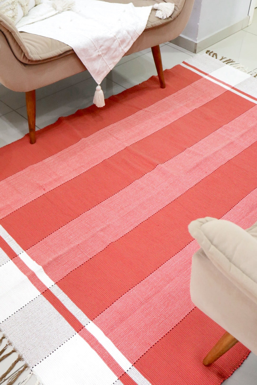 Tapete em Malha Moldura Vermelho 1,50x2,00m