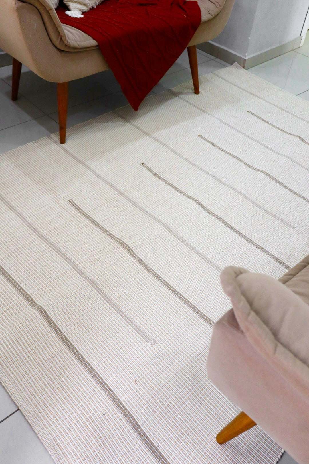 Tapete em Linha Capri Cru Listras Nude 1,50x2,00m