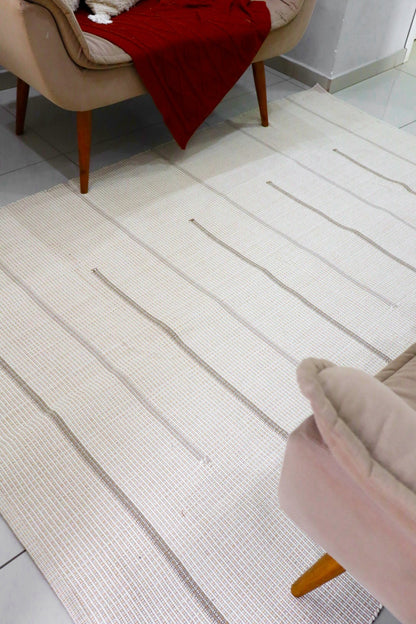 Tapete em Linha Capri Cru Listras Nude 1,50x2,00m