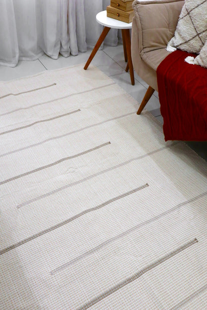 Tapete em Linha Capri Cru Listras Nude 1,50x2,00m