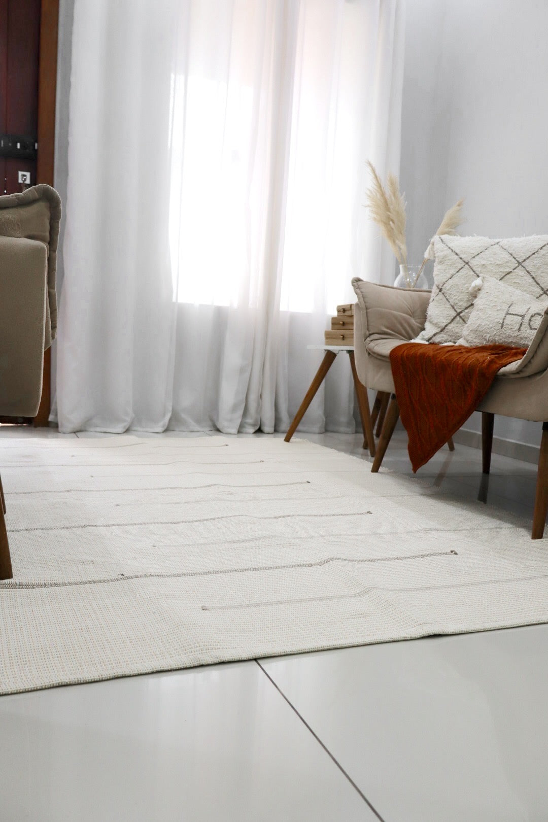 Tapete em Linha Capri Cru Listras Nude 1,50x2,00m