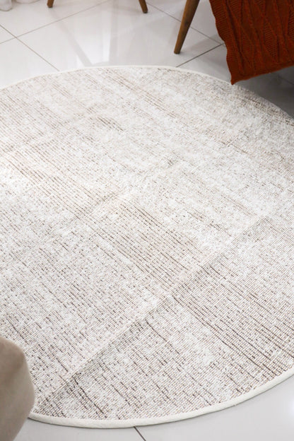 Tapete Algodão Redondo Dupla Face Cru/ Preto 2,0m