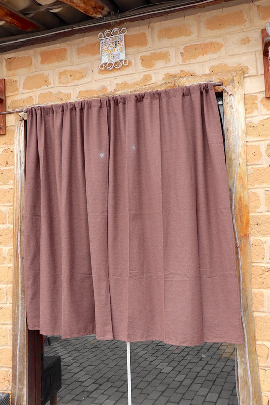 Cortina Algodão Lisa Marrom 1,40mx2,00m
