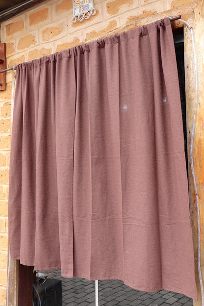 Cortina Algodão Lisa Marrom 1,40mx2,00m