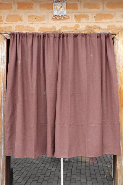 Cortina Algodão Lisa Marrom 1,40mx2,00m