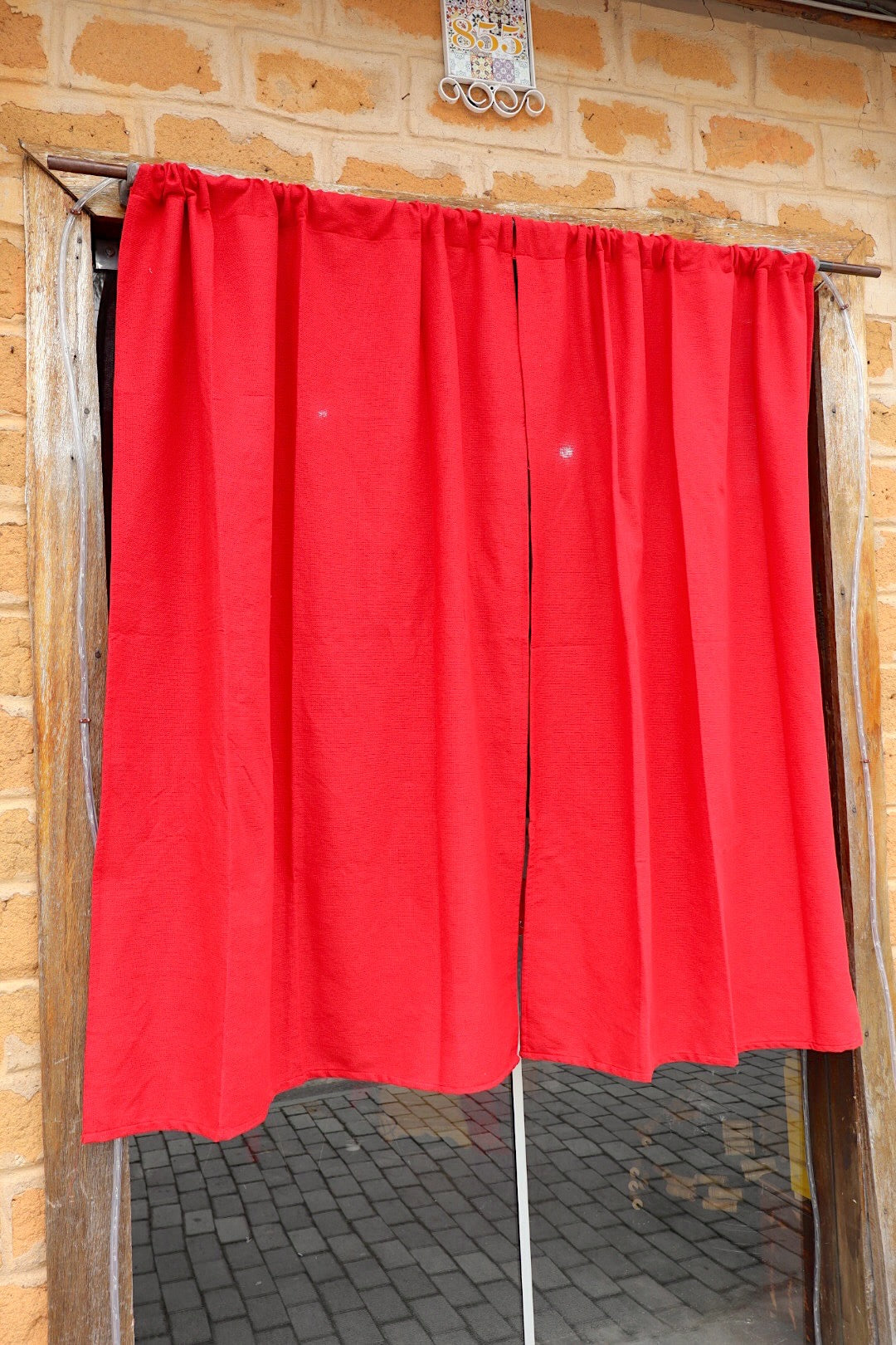 Cortina Algodão Lisa Vermelha 1,40mx2,00m