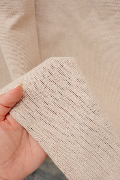 Cortina Algodão Lisa Bege 1,40mx2,00m